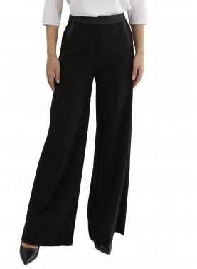 Pantaloni palazzo con tasche con rifiniture in raso e zip dietro Imperial